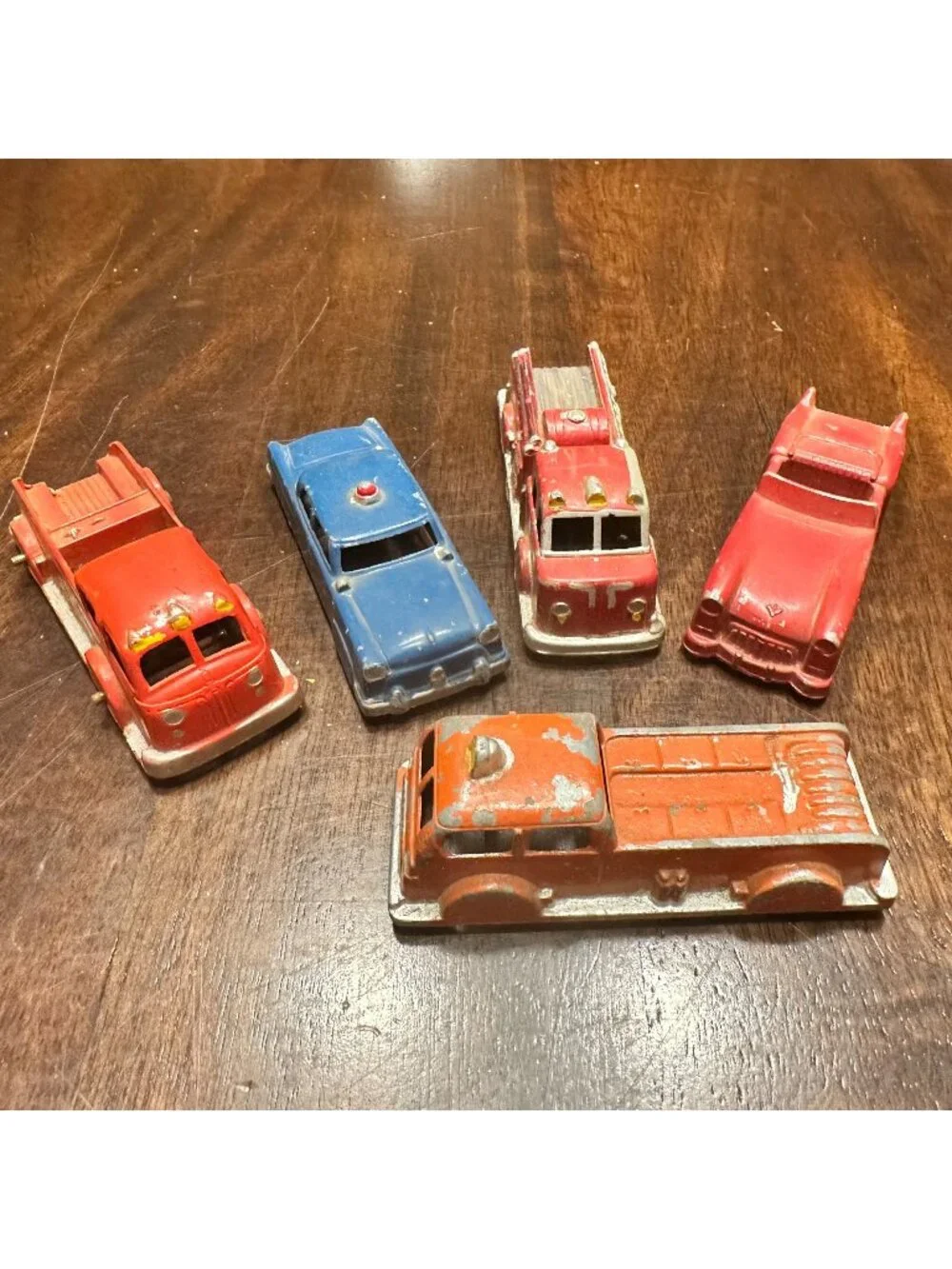 Lot of 5 Vintage Metal Die Cast Vehicles Goodee MidgeToy TootsieToy
